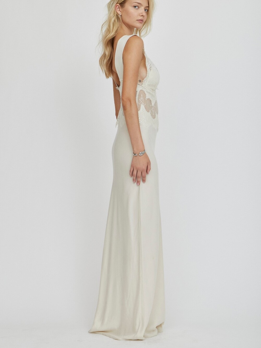 Third Form VISIONS LACE FLOOR LENGTH DRESS | Butter Cream - Picture 3 of 16